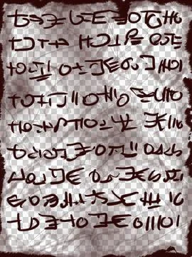 Abstract text. Imitation of a very old handwriting of an unknown language. Stock Illustration