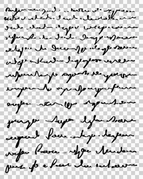 Abstract text. Imitation of a very old handwriting of an unknown language. Stock Illustration