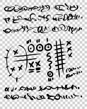 Abstract text. Imitation of a very old handwriting of an unknown language. Stock Illustration