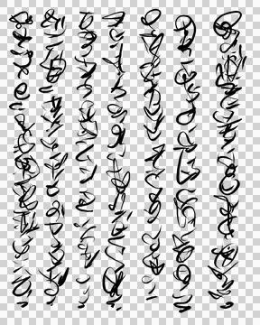Abstract text. Imitation of a very old handwriting of an unknown language. Stock Illustration
