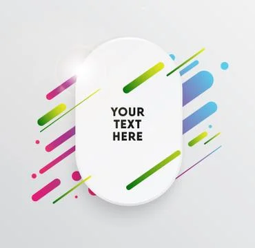 Abstract Textbox shape with trendy neon lines and circles. 스톡 일러스트