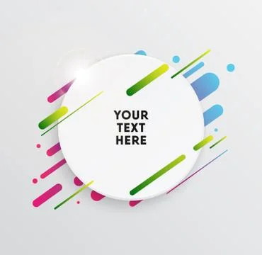 Abstract Textbox shape with trendy neon lines and circles. Иллюстрация