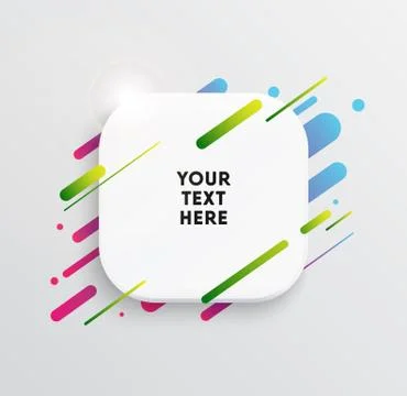 Abstract Textbox shape with trendy neon lines and circles. Illustrazione stock