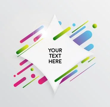 Abstract Textbox shape with trendy neon lines and circles. 스톡 일러스트