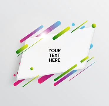 Abstract Textbox shape with trendy neon lines and circles. 스톡 일러스트