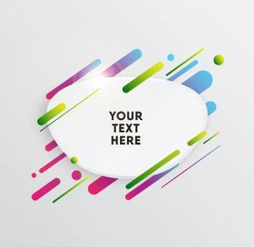 Abstract Textbox shape with trendy neon lines and circles. イラスト素材
