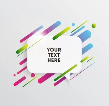 Abstract Textbox shape with trendy neon lines and circles. 스톡 일러스트