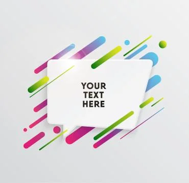 Abstract Textbox shape with trendy neon lines and circles. Stockillustratie