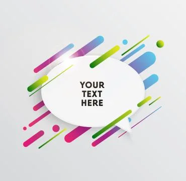 Abstract Textbox shape with trendy neon lines and circles. Illustrazione stock
