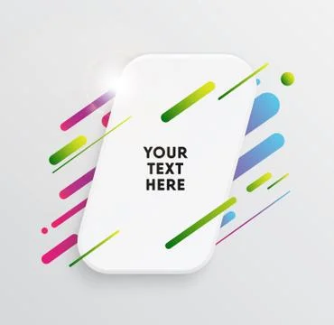 Abstract Textbox shape with trendy neon lines and circles. 스톡 일러스트