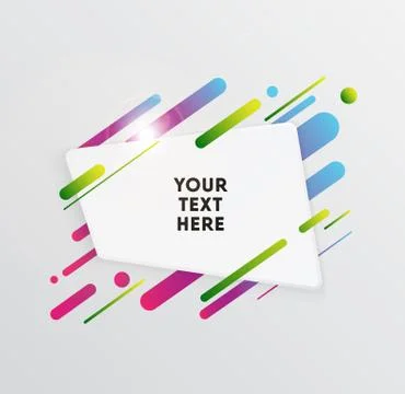 Abstract Textbox shape with trendy neon lines and circles. Illustrazione stock