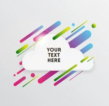 Abstract Textbox shape with trendy neon lines and circles. Stockillustratie