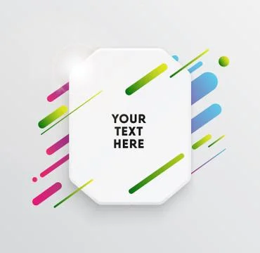 Abstract Textbox shape with trendy neon lines and circles. Illustrazione stock