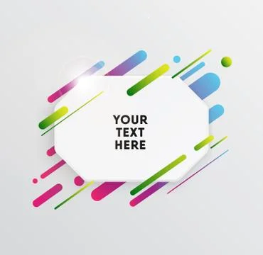 Abstract Textbox shape with trendy neon lines and circles. 스톡 일러스트