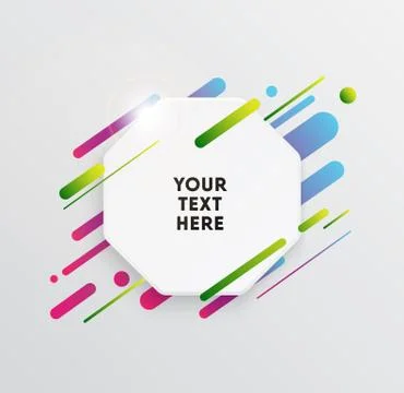 Abstract Textbox shape with trendy neon lines and circles. Stockillustratie