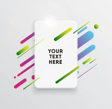Abstract Textbox shape with trendy neon lines and circles. 스톡 일러스트