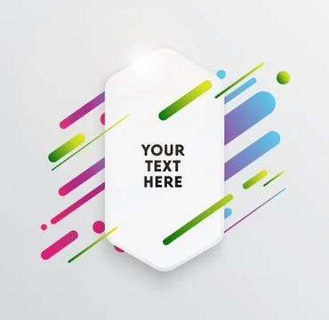 Abstract Textbox shape with trendy neon lines and circles. Illustrazione stock