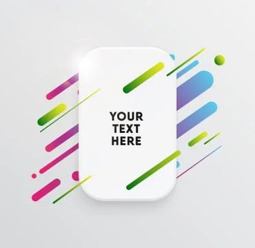 Abstract Textbox shape with trendy neon lines and circles. Stockillustratie