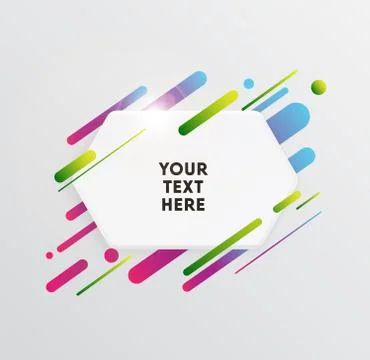 Abstract Textbox shape with trendy neon lines and circles. Stockillustratie