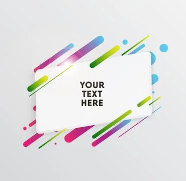 Abstract Textbox shape with trendy neon lines and circles. 库存插图