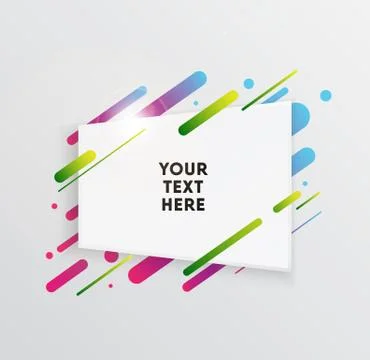 Abstract Textbox shape with trendy neon lines and circles. 库存插图