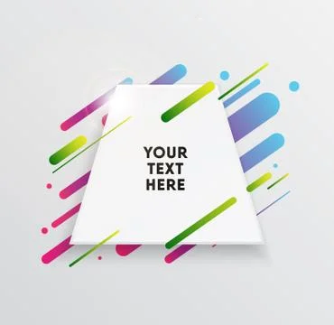 Abstract Textbox shape with trendy neon lines and circles. Stock Illustration
