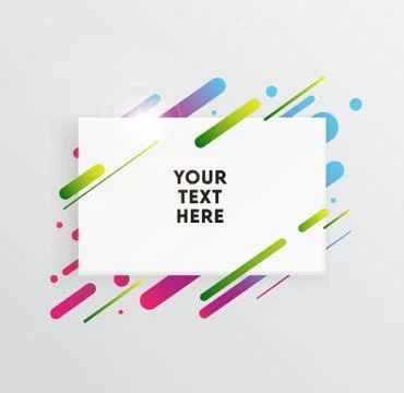 Abstract Textbox shape with trendy neon lines and circles. Illustrazione stock