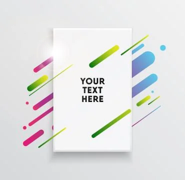 Abstract Textbox shape with trendy neon lines and circles. 库存插图