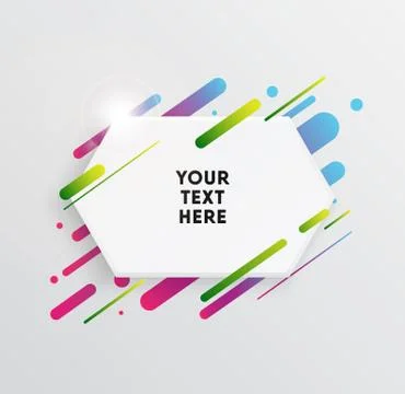 Abstract Textbox shape with trendy neon lines and circles. Stockillustratie