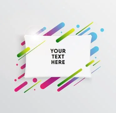 Abstract Textbox shape with trendy neon lines and circles. Illustrazione stock