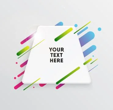 Abstract Textbox shape with trendy neon lines and circles. Stockillustratie