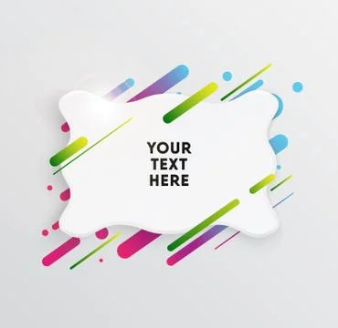 Abstract Textbox shape with trendy neon lines and circles. Stockillustratie