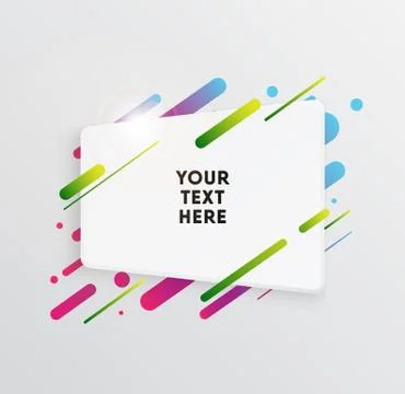 Abstract Textbox shape with trendy neon lines and circles. Stockillustratie