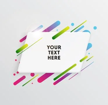 Abstract Textbox shape with trendy neon lines and circles. イラスト素材