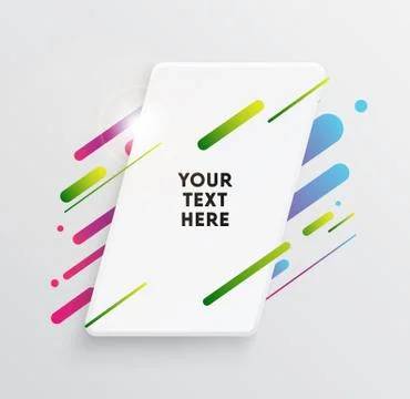Abstract Textbox shape with trendy neon lines and circles. Stockillustratie