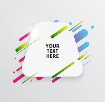 Abstract Textbox shape with trendy neon lines and circles. Illustrazione stock