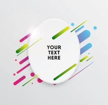Abstract Textbox shape with trendy neon lines and circles. Ilustración de archivo