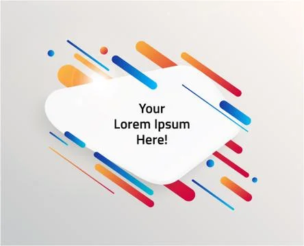 Abstract Textbox shape with trendy neon lines and circles. Stockillustratie
