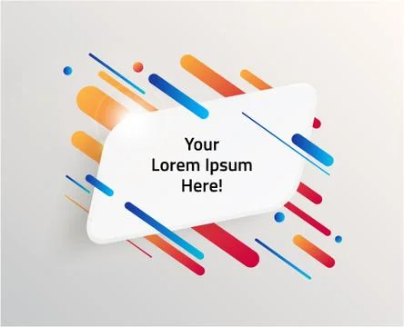Abstract Textbox shape with trendy neon lines and circles. 스톡 일러스트