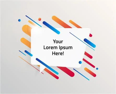 Abstract Textbox shape with trendy neon lines and circles. Stockillustratie