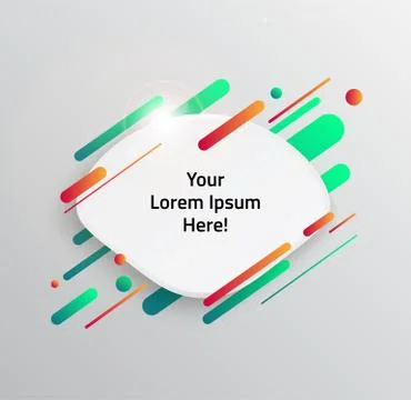 Abstract Textbox shape with trendy neon lines and circles. Illustrazione stock