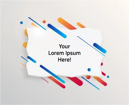 Abstract Textbox shape with trendy neon lines and circles. 스톡 일러스트