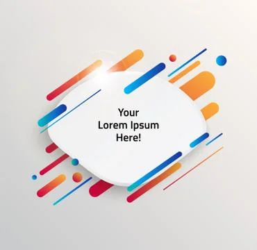 Abstract Textbox shape with trendy neon lines and circles. Stockillustratie