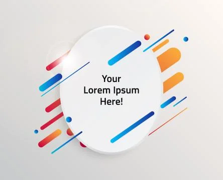 Abstract Textbox shape with trendy neon lines and circles. Illustrazione stock