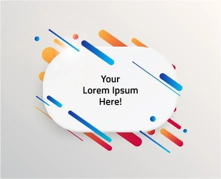 Abstract Textbox shape with trendy neon lines and circles. Illustrazione stock