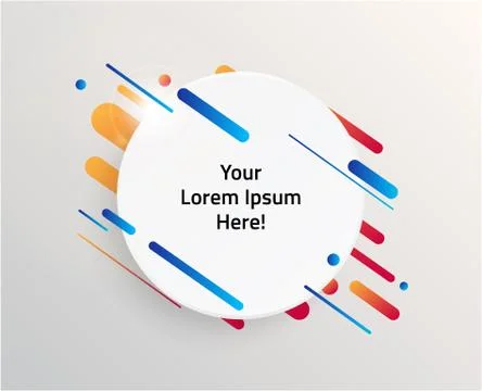 Abstract Textbox shape with trendy neon lines and circles. Illustrazione stock