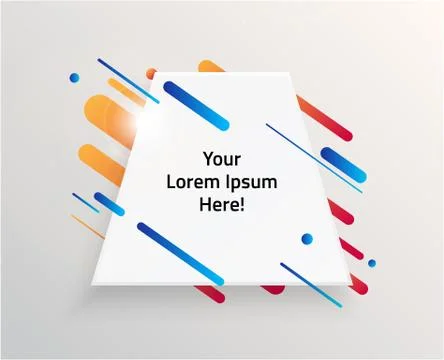 Abstract Textbox shape with trendy neon lines and circles. イラスト素材