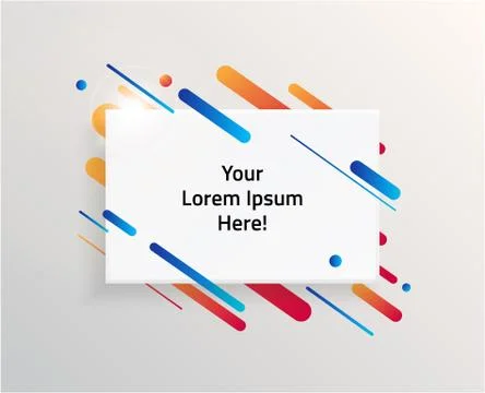 Abstract Textbox shape with trendy neon lines and circles. イラスト素材