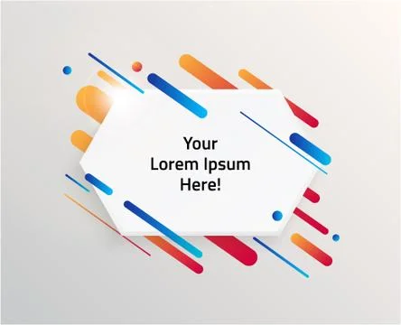 Abstract Textbox shape with trendy neon lines and circles. Illustrazione stock