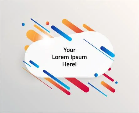 Abstract Textbox shape with trendy neon lines and circles. イラスト素材